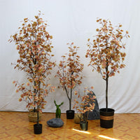 Albero di eucalipto artificiale Garvee da 6 piedi con foglie di seta per soggiorno e uso esterno, vaso di plastica, foglie autunnali, realistico, facile da curare