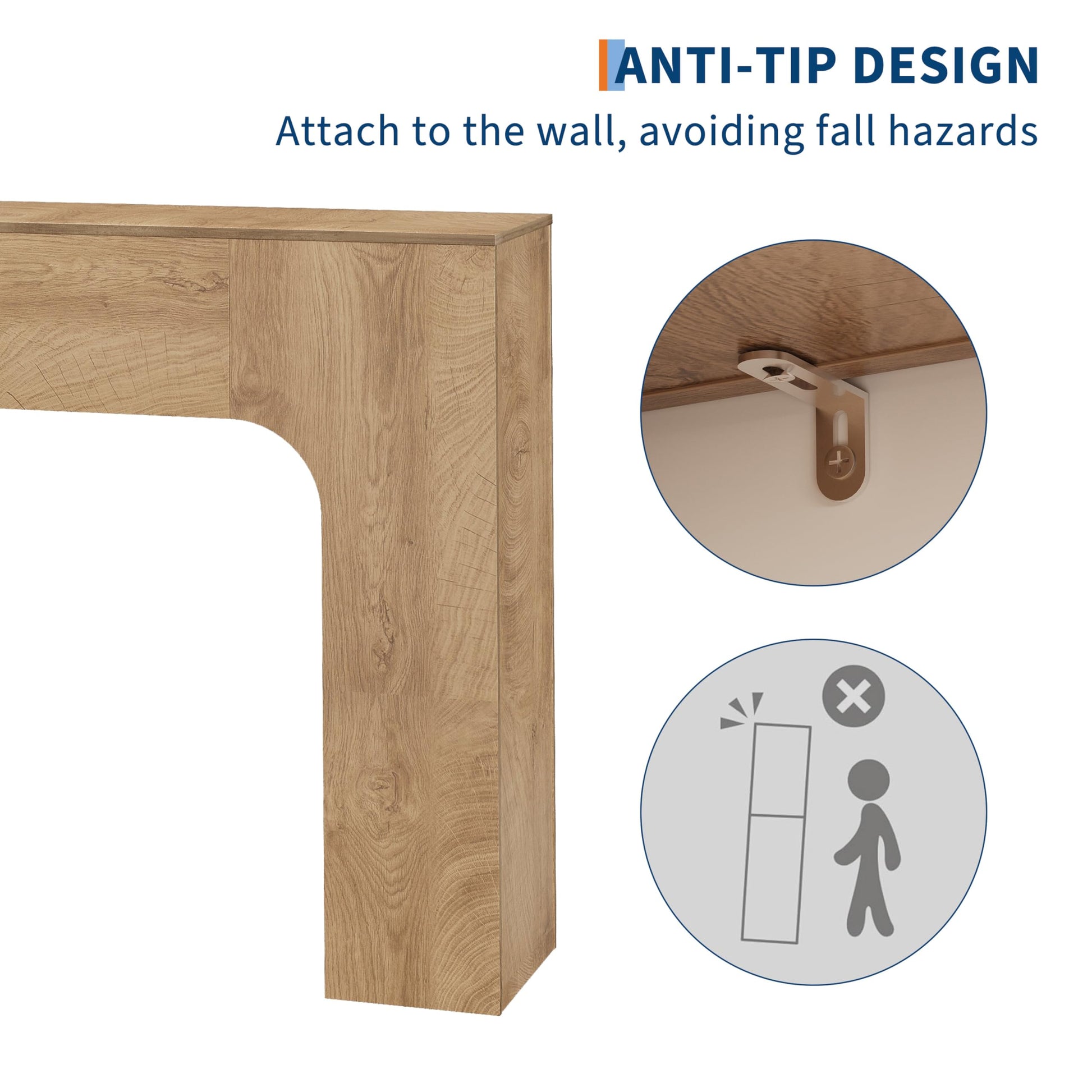 Tavolo consolle Garvee Farmhouse da 63 pollici in legno, sottile, rustico, stalla, rovere scuro, per soggiorno, corridoio, appartamento