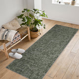 Garvee Tappeto Moderno Antiscivolo Lavabile 80x150cm in Velluto Morbido per Soggiorno e Camera, Resistente alle Macchie, Pieghevole, Grigio