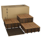 Garvee Piastrelle da Deck in Legno di Acacia 22 Pezzi Resistenti alle Intemperie Antiscivolo per Patio e Balcone Naturale - Brown-1