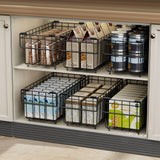 Garvee 4 pezzi cestini impilabili in metallo robusti salvaspazio per cucina e dispensa design aperto maniglia - 