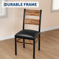 Set da pranzo Garvee per 2 persone con sedie imbottite, protezioni angolari, robusto legno MDF, ergonomico, salvaspazio, marrone, cucina e appartamento