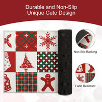 Tappetino da cucina natalizio Garvee, set da 2 pezzi, antiscivolo e lavabile per cucina e corridoio, 40x60+40x120 cm, multicolore
