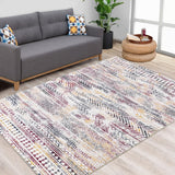 Tappeto Moderno Boho Floreale, Resistente a Macchie e Acqua, Lavabile, 160x200cm, per Casa, Ufficio, Soggiorno, Cucina - Colore