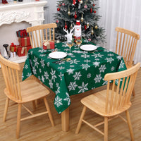 Tovaglia natalizia Garvee, quadrata, 137x137 cm, verde, impermeabile, antimacchia, poliestere Oxford, decorazione festiva