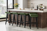 Garvee Set di 4 Sgabelli da Bar 66,5 cm con Schienale Basso e Poggiapiedi, Gambe in Legno, Verde, per Cucina e Sala da Pranzo - Green