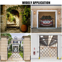 Cancello di sicurezza pieghevole singolo Garvee 71"x61" in acciaio con rulli a 360° blocco per cortile e garage nero