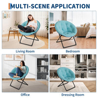 Poltrona Garvee Saucer Chair con struttura dorata, oversize, pieghevole, verde, per camera da letto e soggiorno, comoda, stabile