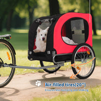 Rimorchio pieghevole per bici per cani Garvee, per cani di grossa taglia fino a 40 kg, pneumatici da 16", tessuto Oxford impermeabile, avventure all'aria aperta, nero