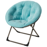 Sedia a dondolo Garvee in pelliccia sintetica, pieghevole, per camera da letto e soggiorno, in peluche oversize - Blu con zampe dorate 200 (Peluche lungo 1127)