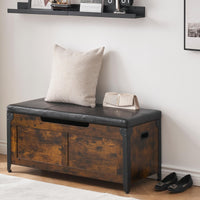 Garvee Cassapanca Contenitore in Legno con Telaio in Metallo, Cerniere di Sicurezza, Cuscino Imbottito, Ampio Spazio per Ingresso e Camera, 15.7"D x 39.4"W x 18.1"H, Multicolore