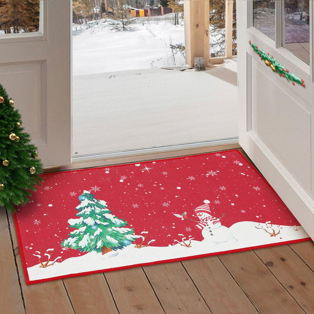 Zerbino Garvee lavabile antiscivolo per esterni con retro in gomma, 50 x 80 cm