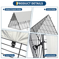 Tunnel per polli in metallo Garvee con protezione UV impermeabile, acciaio robusto, ampio spazio per giardino e fattoria, nero