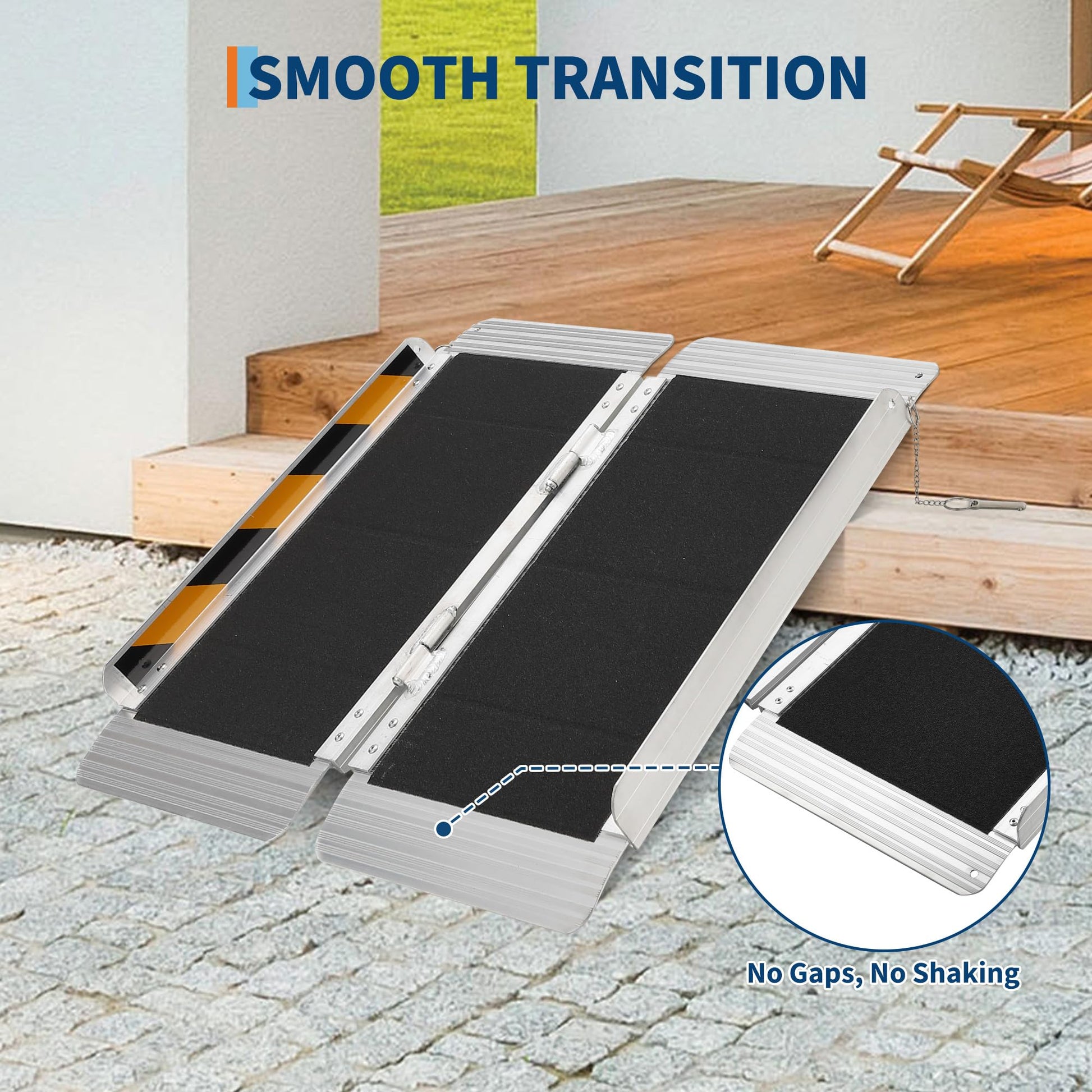 Rampa per sedia a rotelle in alluminio Garvee da 2 piedi: rampa portatile leggera per gradini, soglie delle porte e auto con capacità di 600 libbre, ideale per sedie a rotelle, deambulatori e passeggini