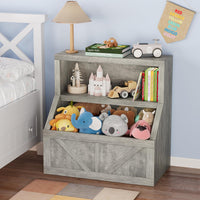 Libreria per bambini e contenitore per giocattoli Garvee, a 2 livelli, in legno, robusta, sicura per i bambini, per sale giochi e asili, 31x16x32 pollici