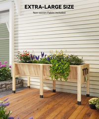 Letto da giardino rialzato Garvee 6x2x2,5 piedi in legno di cedro con ganci per verdure ed erbe aromatiche da esterno 13,7 pollici di profondità stabile ed ergonomico