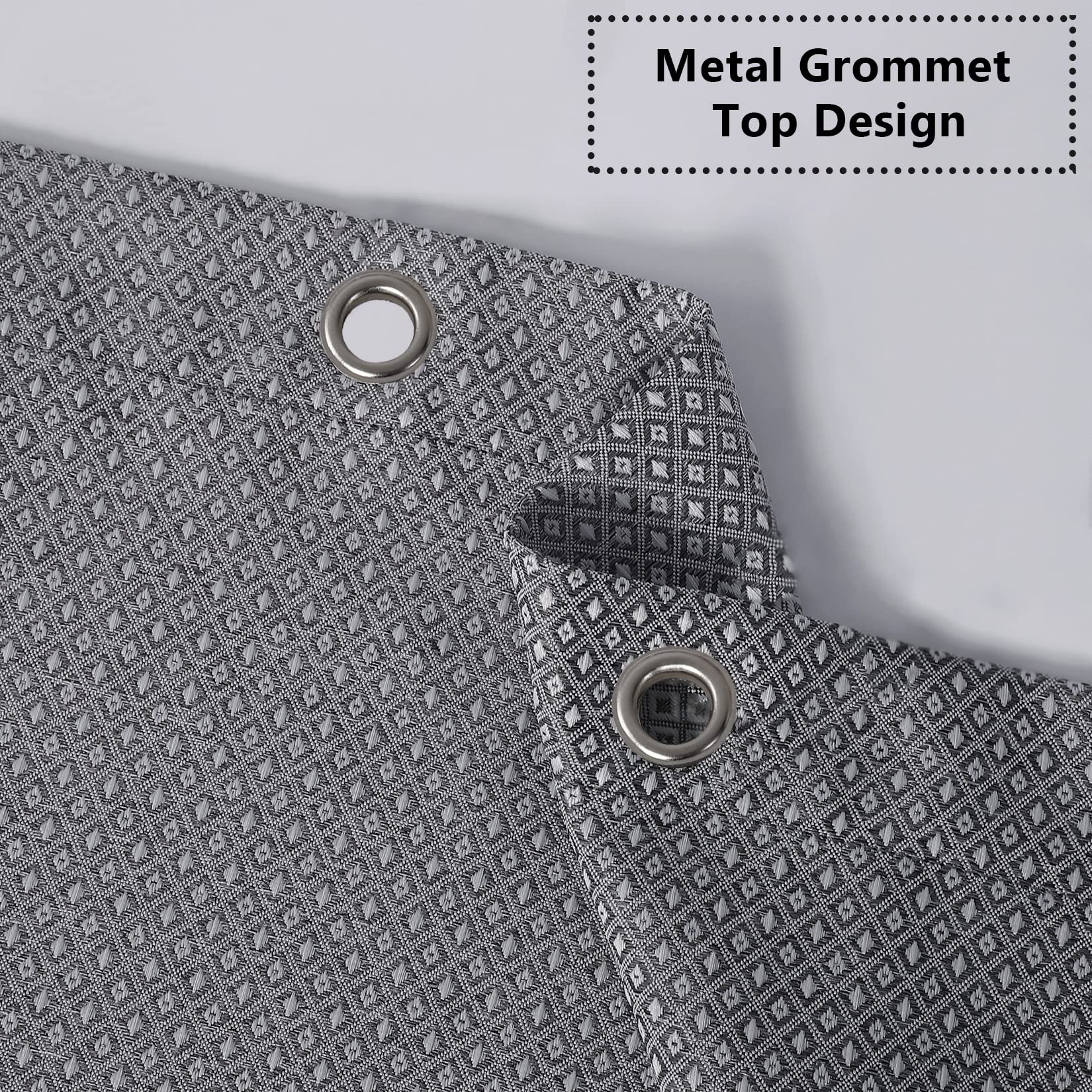 Tenda da doccia Garvee, trama a nido d'ape a quadretti, 100% poliestere, idrorepellente, tessuto pesante, occhielli antiruggine, grigio, 35x72 cm, qualità alberghiera, bagno