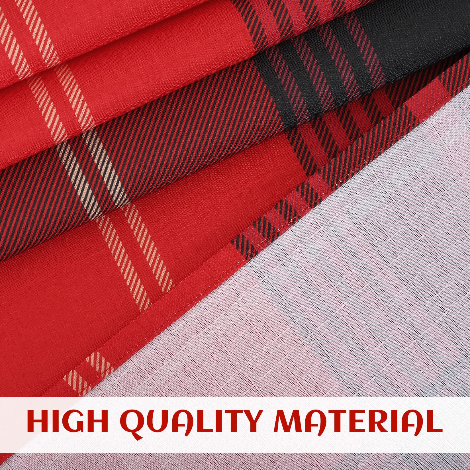 Tovaglia natalizia Garvee rossa impermeabile a quadri 137x228 cm, lavabile e antipolvere, per la decorazione festiva della cucina