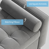 Panca ottomana Garvee con contenitore, imbottita, design capitonné, cerniere in ottone robusto, versatile per camera da letto e corridoio, beige e verde