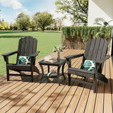 Garvee Set 2 Sedie Adirondack Patio HDPE Resistente UV Testurizzato Legno Contorno Comfort Supporto Triangolare Giardino Piscina, 29.76''W x 31.79''D x 36.17''H, Bianco