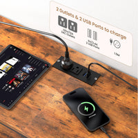 Supporto TV Garvee da 63" per TV da 65-75" con 12 cassetti, illuminazione a LED, tessuto, caricabatterie, struttura in metallo per soggiorno e camera da letto