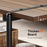 Tavolino da caffè Garvee a 2 ripiani in stile rustico, 41'', in legno grigio con struttura in metallo, per soggiorno e ufficio, ampio spazio di archiviazione, MDF robusto, stile industriale moderno