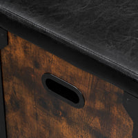 Panca portaoggetti Garvee con sportello di sicurezza, contenitore per giocattoli in legno rustico per corridoio e soggiorno, marrone, stile fattoria, robusto, versatile