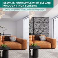 Garvee Metal Privacy Screen 71"x46" Nero - Resistente alle intemperie, antiruggine - Design moderno, geometrico - Per giardino e patio