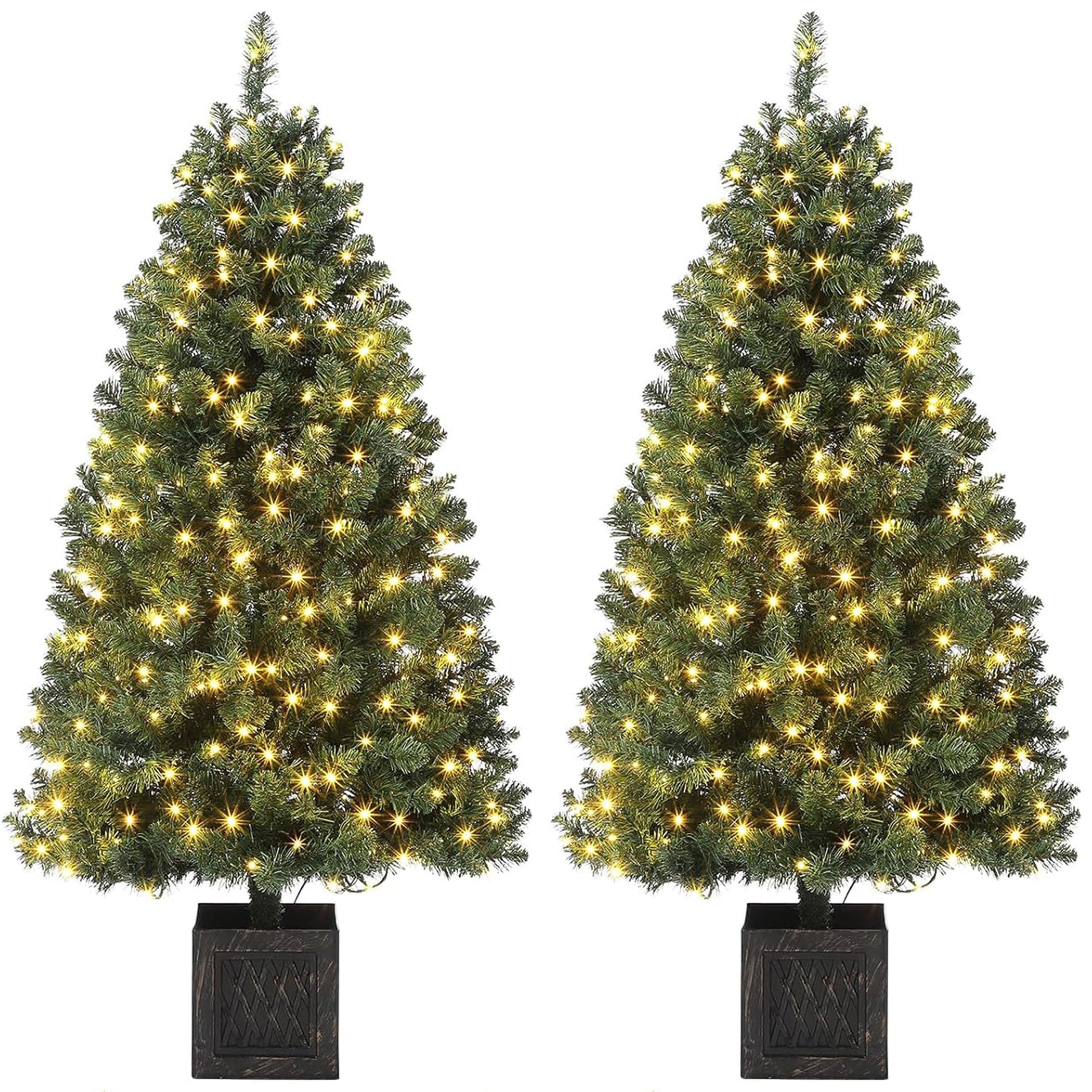 Garvee 145 cm Albero Vintage Cesto di Bambù con 300 LED, 8 Modalità, Spina UE, 2 Pezzi per Cartone per Vendita all'Ingrosso
