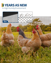 Rete metallica Garvee da 1/2 pollice, 36x100 piedi, 19 GA, zincata, nera, per la protezione di pollame e giardino, robusta, durevole, versatile