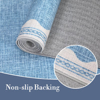 Tappeto per soggiorno Garvee grande 160x230 cm, lavabile, antiscivolo, blu