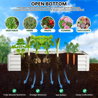 Aiuola rialzata Garvee, in metallo, 6x3x1 FT, rettangolare, verniciata a polvere, antiruggine, per giardino, balcone, terrazza