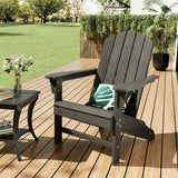 Garvee Sedia Adirondack HDPE Con Texture Legno, Supporto Triangolare Rinforzato, Giardino E Piscina, 29.76''W x 31.79''D x 36.17''H, Colore Naturale