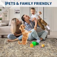 Tappeto Garvee Boho, Soggiorno, Grande, Vintage, Lavabile, Pelo Corto, Antiscivolo, Beige, 160x230 cm