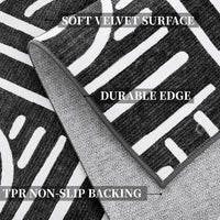 Tappeto per soggiorno Garvee 200x290, lavabile, a pelo corto, per soggiorno, camera da letto, nero