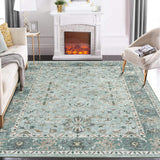 Tappeto Garvee di ispirazione vintage 200x290 cm lavabile antiscivolo morbido cashmere-cotone supporto TPR boho soggiorno camera da letto multicolore - Come mostrato
