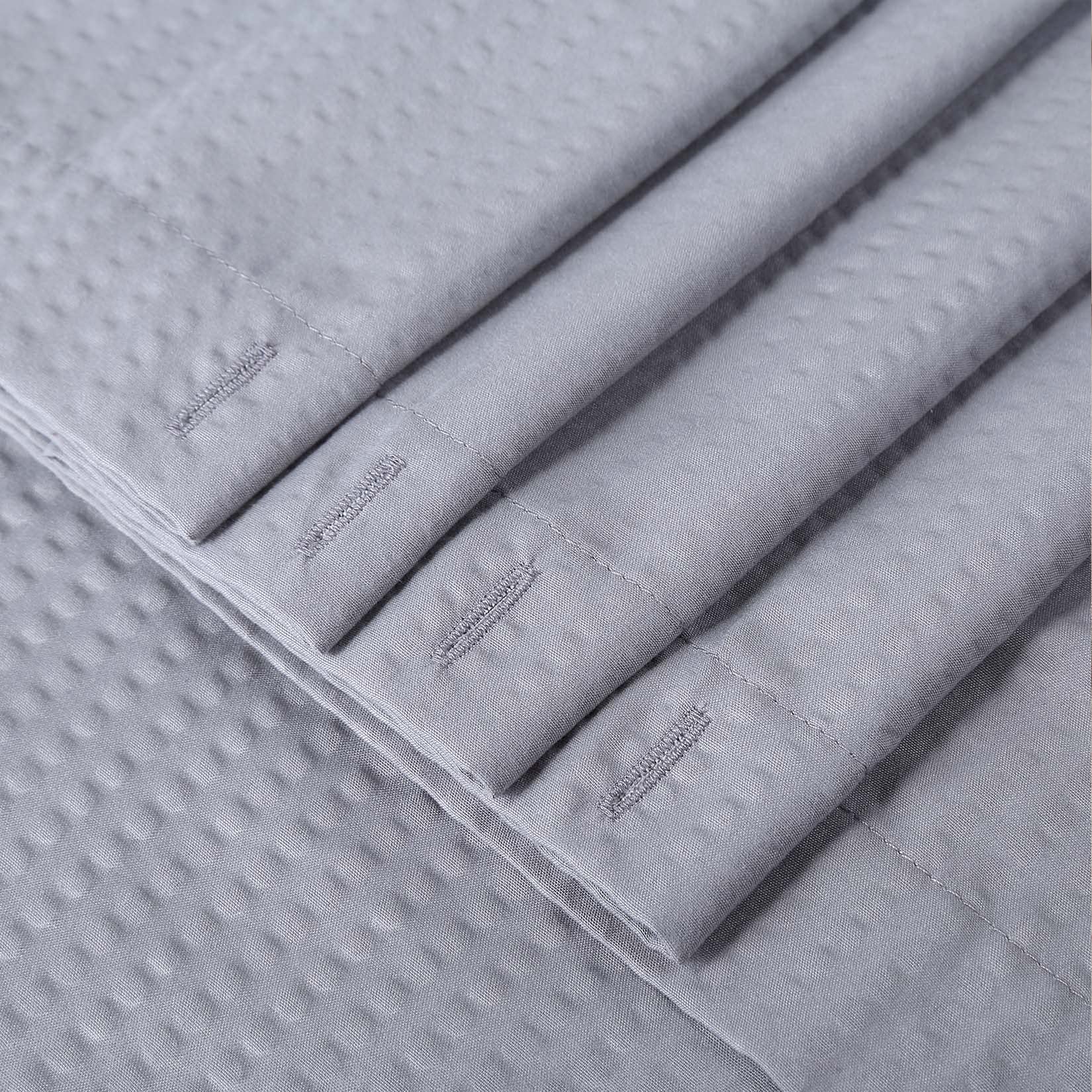 Tenda da doccia in microfibra Garvee con motivo in rilievo, idrorepellente, orlo appesantito, 12 occhielli, grigio, arredo bagno