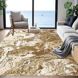 Garvee Tappeto Morbido Orientale Lavabile Antiscivolo in Poliestere per Soggiorno e Camera da Letto, Moderno, Multicolore, Dimensioni Varie - Coffee