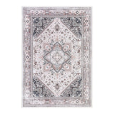 Tappeto Garvee Orientale Design Medaglione Lavabile Antiscivolo Poliestere-Imitazione Cashmere Vintage Rosa 80x150cm Soggiorno Camera da Letto