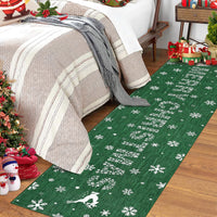 Tappeto natalizio Garvee verde 60x180 cm con alce, albero di Natale e fiocco di neve per corridoio, soggiorno, cucina