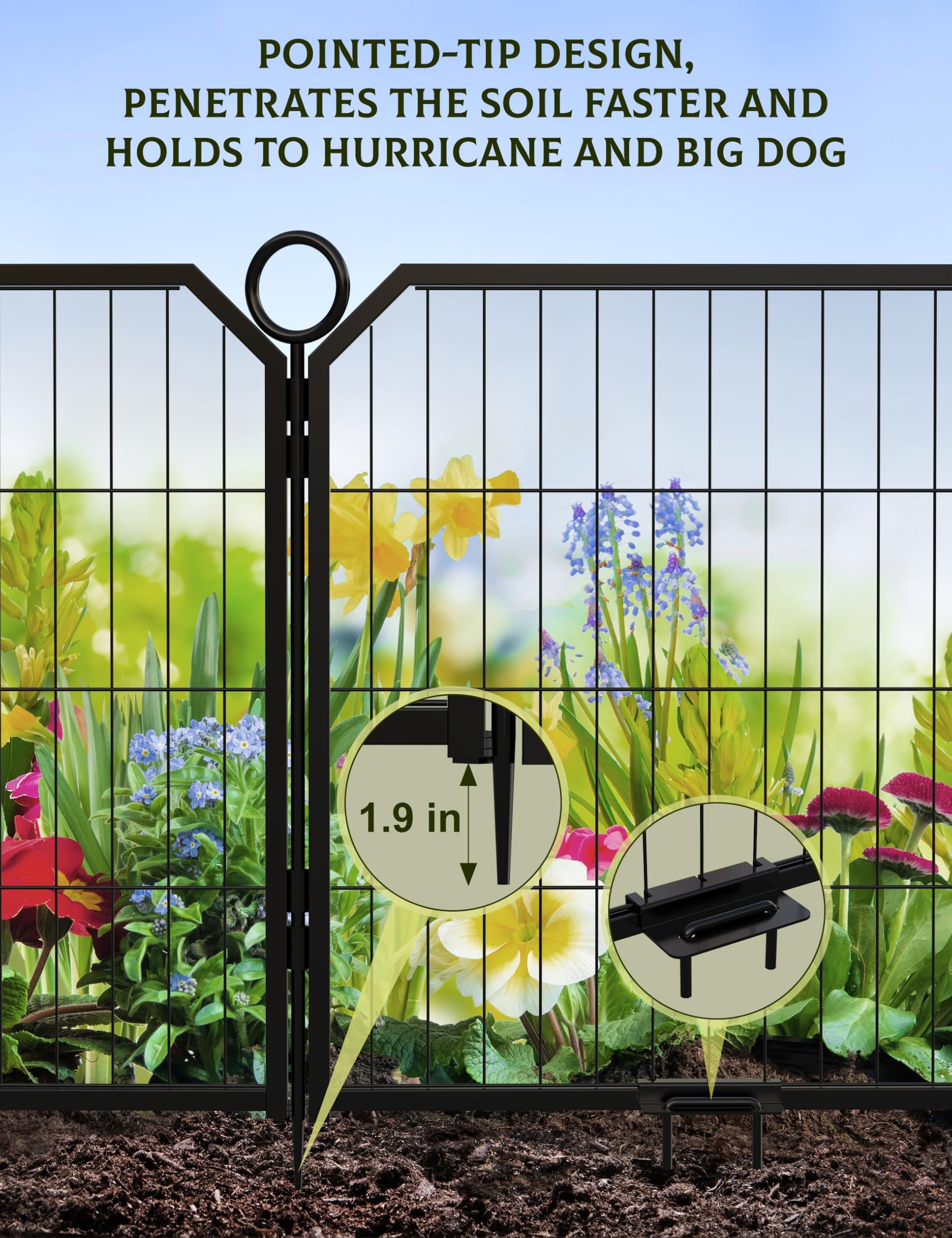 Recinzione per esterni Garvee Dog Playground a 16 pannelli con cancello, 32 pollici, in acciaio, antiruggine, robusta per giardino e campeggio, flessibile e modellabile