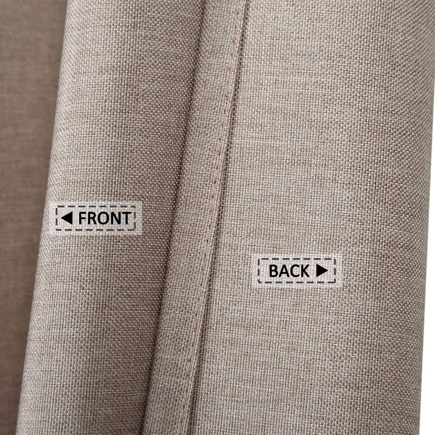 Garvee Hotel Luxus Flachs Leinen Duschvorhang Mit Haken Für Badezimmer 280x200 cm Taupe