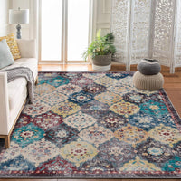 Tappeto vintage grande Garvee 160x230cm, morbido, lavabile, antiscivolo, in poliestere, motivo boho, per soggiorno e camera da letto