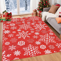 Tappeto natalizio per interni Garvee con motivo a fiocco di neve, antiscivolo, lavabile, morbido, anti-pelucchi per bagno e cucina, decorazione festiva