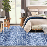 Tappeto Garvee Boho 160 x 230 cm blu lavabile antiscivolo