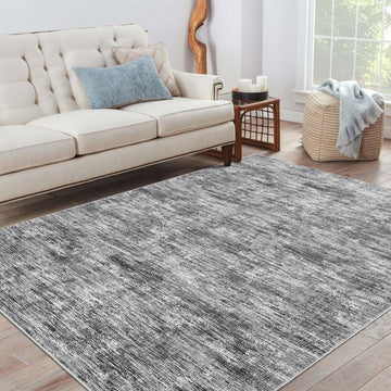 Tappeto rettangolare grande Garvee, morbido, lavabile in lavatrice, moderno, per camera da letto, grigio chiaro, 160 x 230 cm