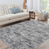 Tappeto moderno Garvee 120 x 170 cm grigio, lavabile, antiscivolo, per soggiorno, camera da letto, ufficio