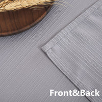 Garvee Tischdecke Grau 140x140cm Jacquard-Streifenmuster Wasserabweisend & Abwischbar Quadratisch Esszimmer & Garten