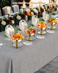 Set di vassoi riscaldanti per buffet Garvee da 4 pezzi, 5 litri, in acciaio inossidabile, con portacoperchi per feste, matrimoni, eventi, oro