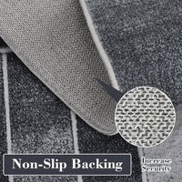 Tappeto moderno a pelo corto Garvee con taglio sagomato, motivo geometrico, nero, 80x150 cm per soggiorno e camera da letto